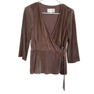 J.O.A LOS ANGELES V NECK WRAP BLOUSE‎ WOMAN'S SIZE SMALL W1